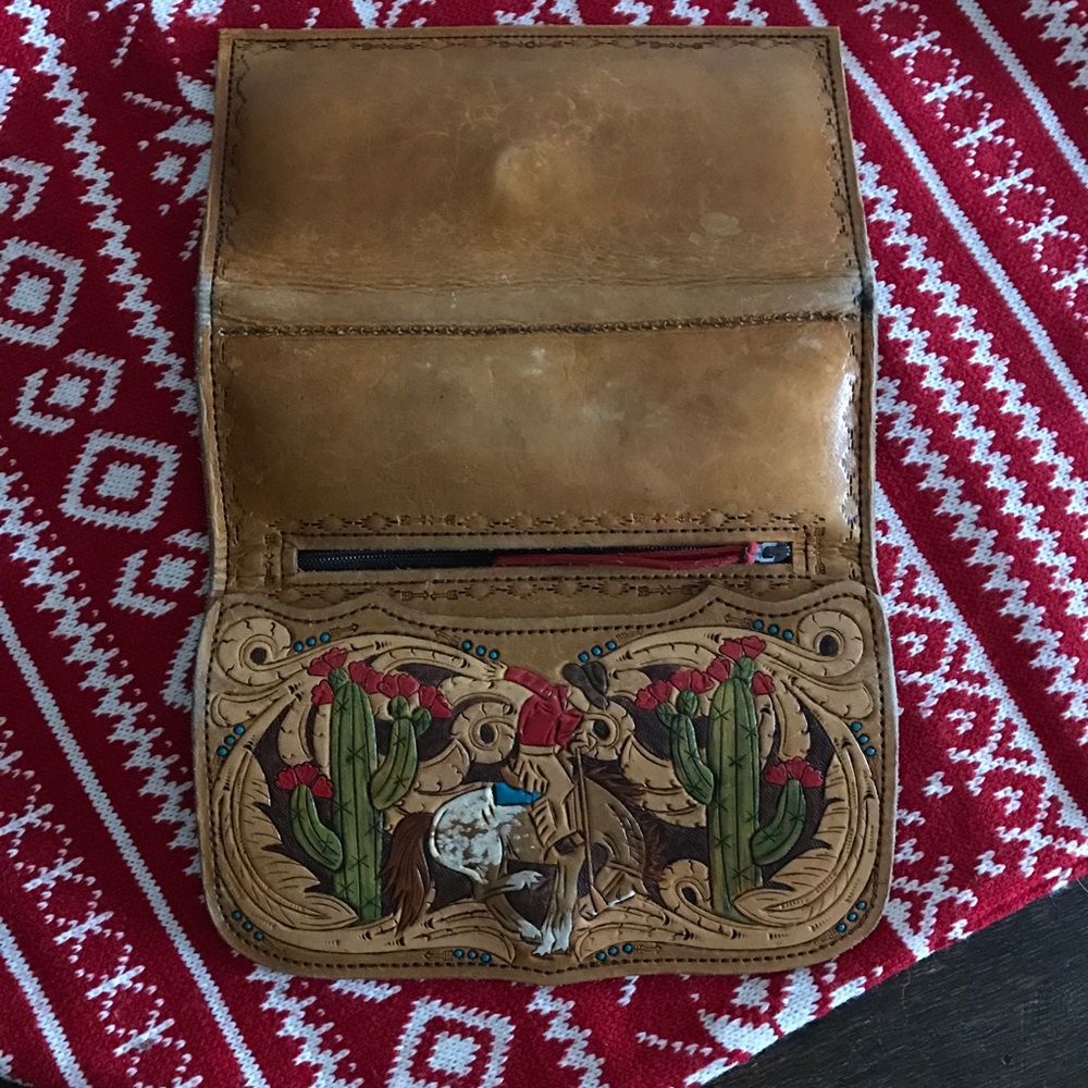 Tooled leather wallet